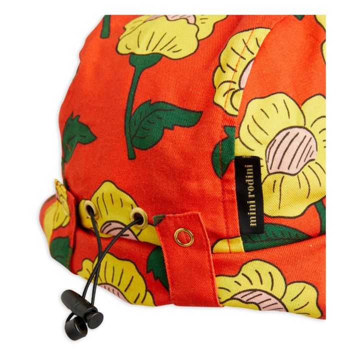 Gorra de algodón ecológico con estampado floral | Naranja- Imagen del producto n°2