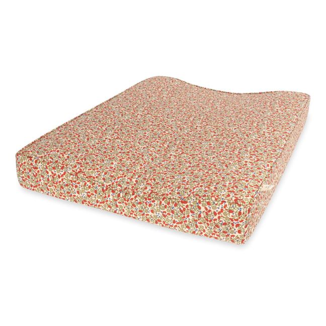 Matelas à langer en coton bio Carnations | Rose