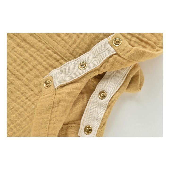 Atilo Embroidered Cotton Muslin Overalls | Amarillo Mostaza- Imagen del producto n°8