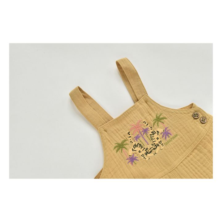 Atilo Embroidered Cotton Muslin Overalls | Amarillo Mostaza- Imagen del producto n°6