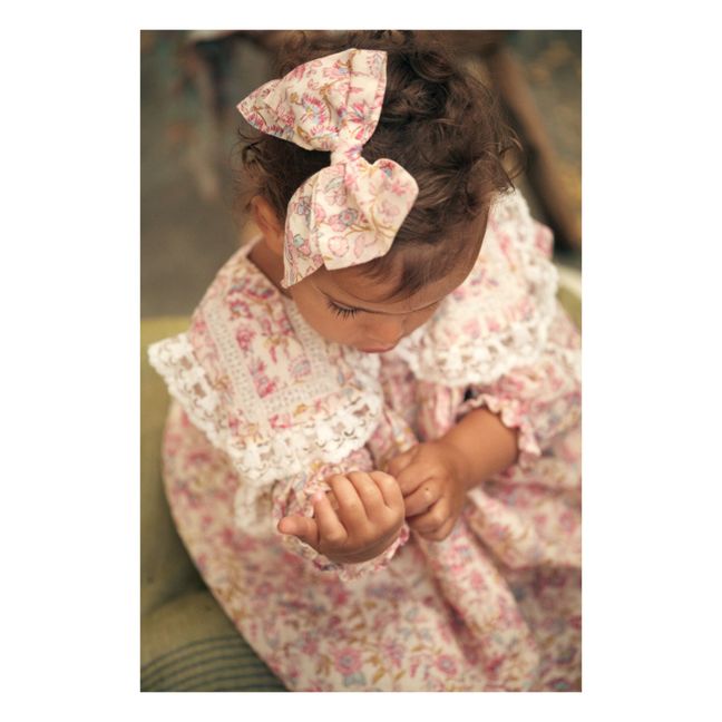 Vestito in cotone organico a fiori Arinola | Ecru