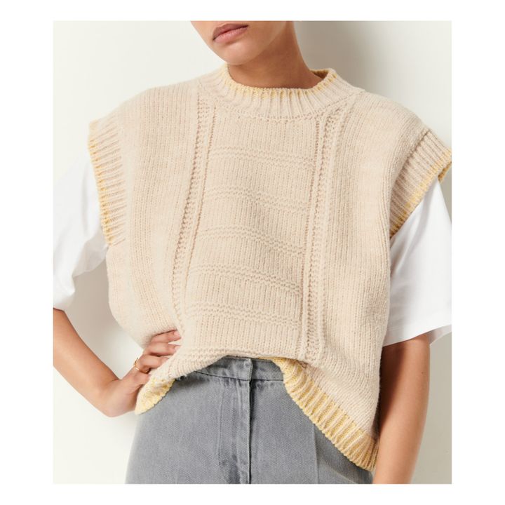 Livio Merino Wool Vest | Sand- Product image n°1