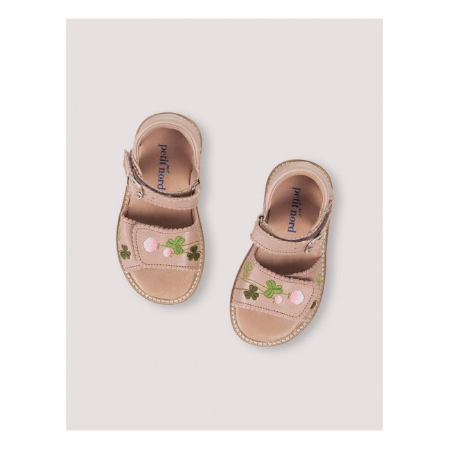 Sandales Scratchs Brodées x Capsule Uniqua | Rose pâle
