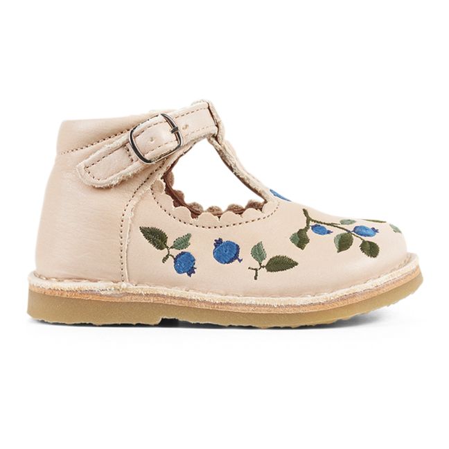 Embroidered T-Bar Baby Shoes - Uniqua Capsule Collection | Cremefarben
