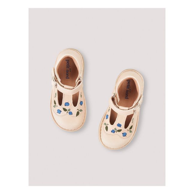 Peter Pan x Capsule Uniqua Embroidered T-Bar Baby Shoes | Crema