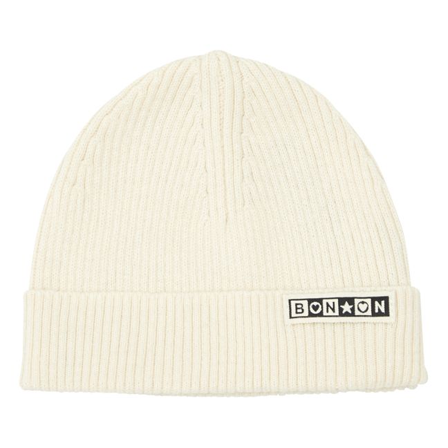 Minot Wool and Cotton ribbed Beanie | Ecru
