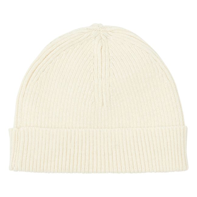 Minot Wool and Cotton ribbed Beanie | Ecru