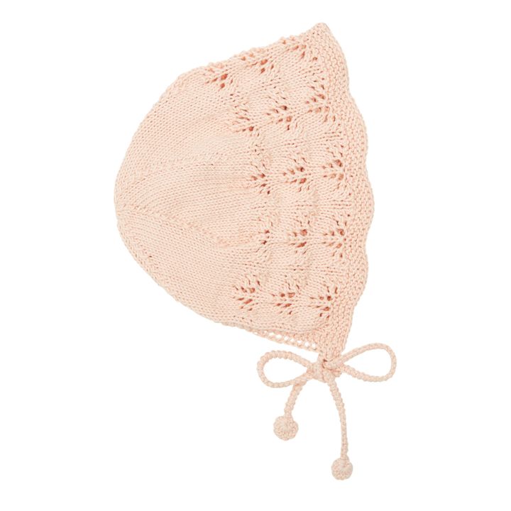Openwork knit hat | Pale pink- Product image n°0