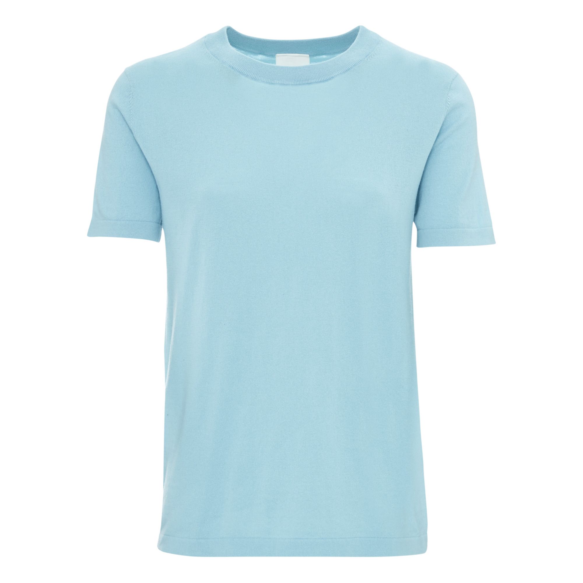 Organic Cotton Fine Knit T-Shirt - Women's Collection | Light blue- Product image n°0