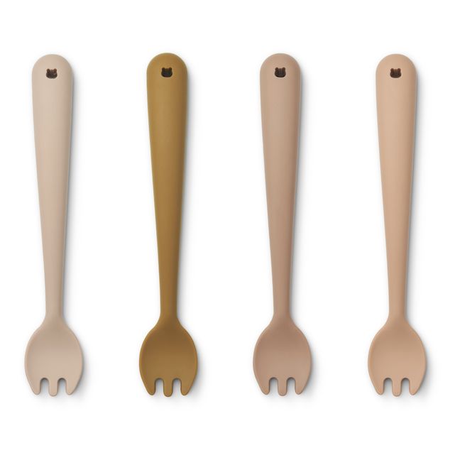 Gabel aus Silikon - 4er Set | Blassrosa