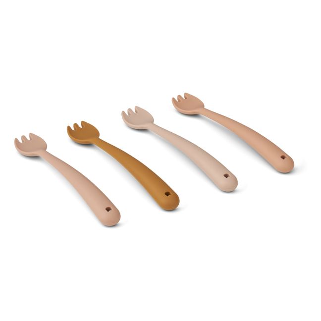 Gabel aus Silikon - 4er Set | Blassrosa