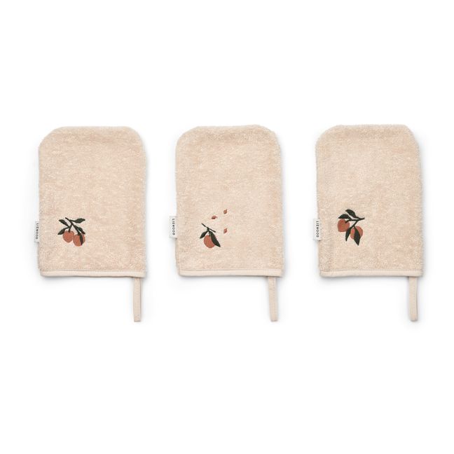 Toallas pequeñas de baño hechas de algodón orgánico - Lote de 3 | Rosa Melocotón
