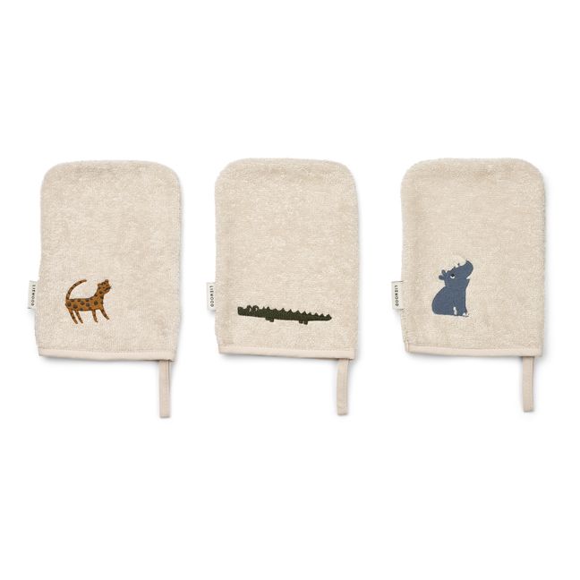Toallas pequeñas de baño hechas de algodón orgánico - Lote de 3 | Beige