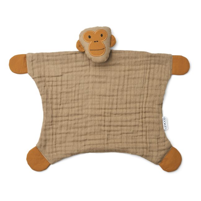 Addison Organic Cotton Monkey Cuddle Cloth | Beige