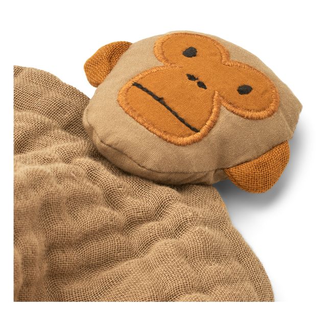 Amaya Organic Cotton Monkey Cuddle Cloth | Beige