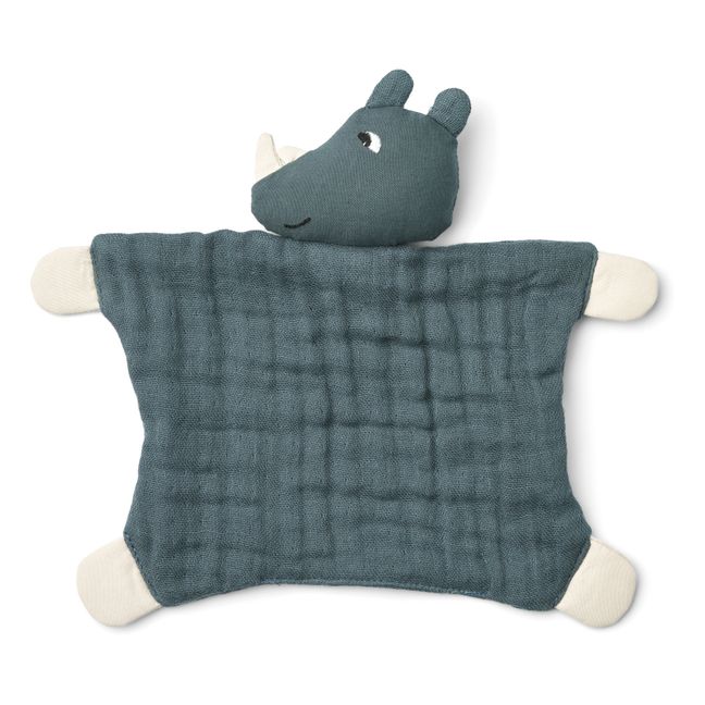 Amaya Organic Cotton Rhino Cuddle Cloth | Azul Gris