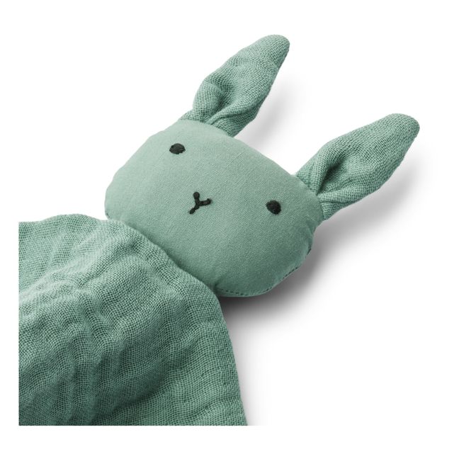 Doudou lange lapin en coton bio Amaya | Blue Green