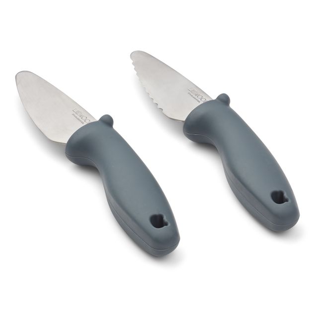 Cuchillos de acero inoxidable Perry - Juego de 2 | Azul Gris