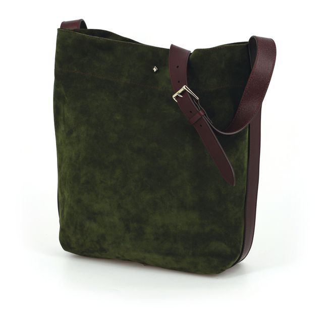 Borsa Enzo in velluto | Verde militare