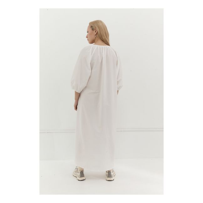 Robe Midi The Fold Seersucker Coton Bio | White