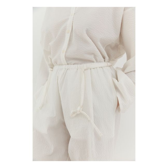 Relax Seersucker Organic Cotton Outfit | Blanco