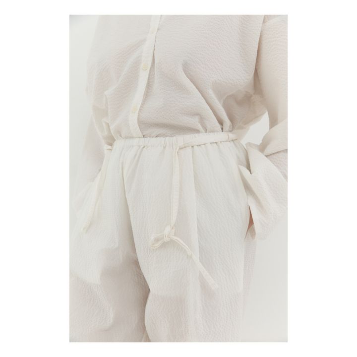 Relax Seersucker Organic Cotton Outfit | White- Product image n°3