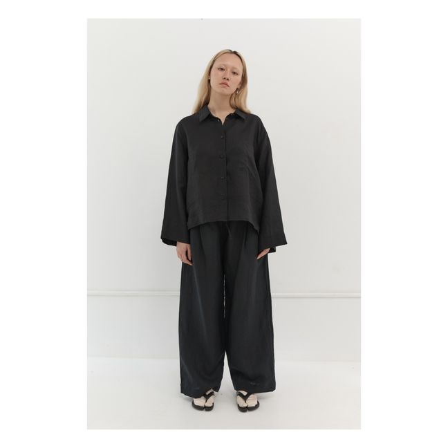 The Drawcord Linen Outfit | Black