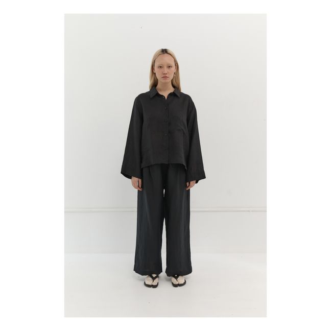 The Drawcord Linen Outfit | Black