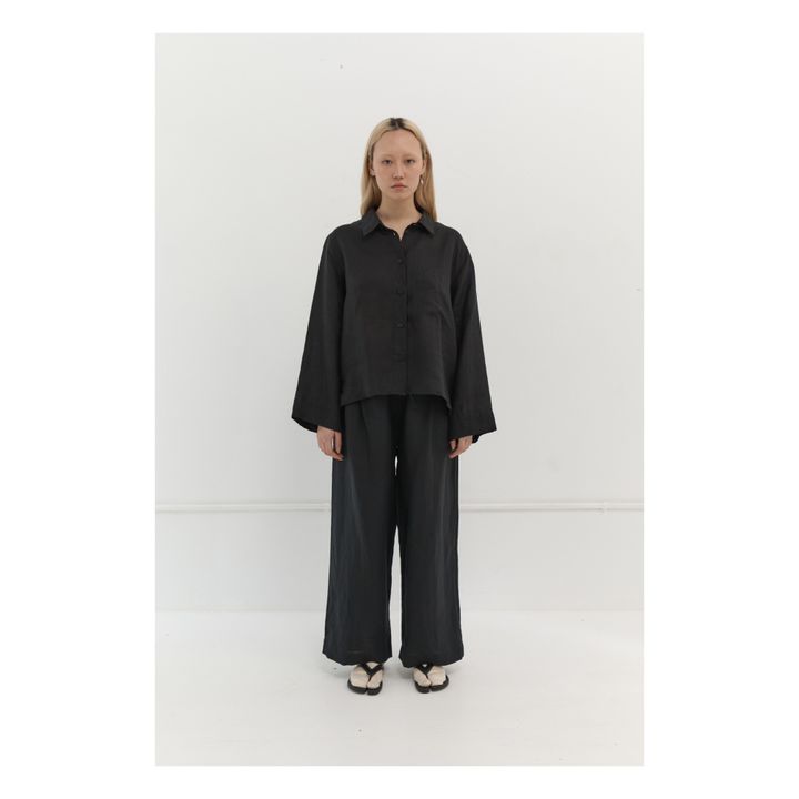The Drawcord Linen Outfit | Black- Product image n°2
