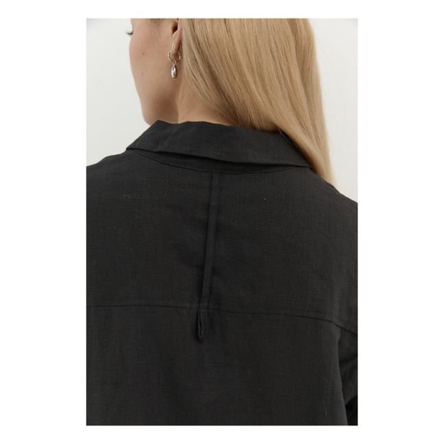 The Drawcord Linen Outfit | Black