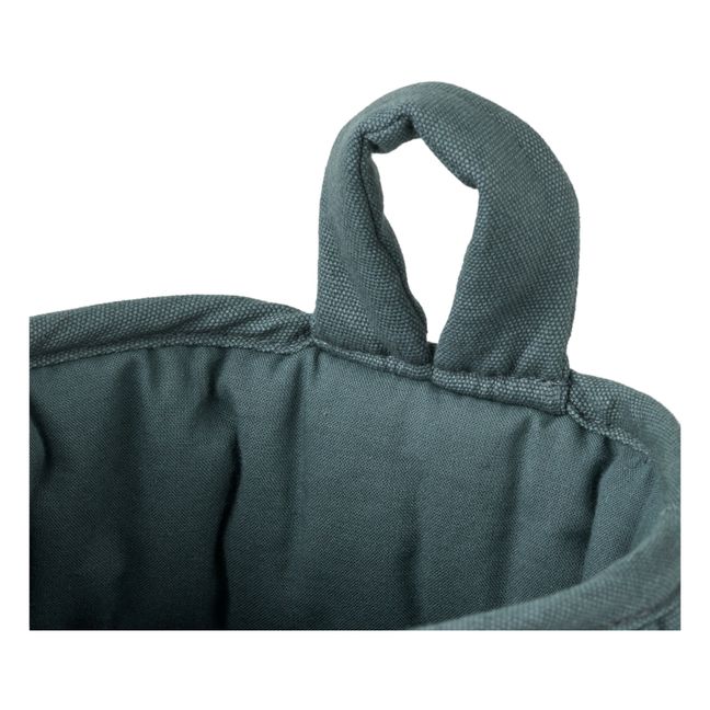 Panier de rangement en coton bio Faye | Bleu gris