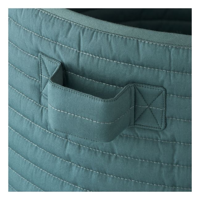 Panier de rangement en coton bio Lia | Bleu gris