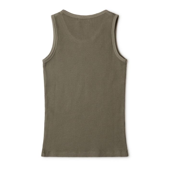 Organic Cotton Waffle Tank Top | Olive green- Product image n°1