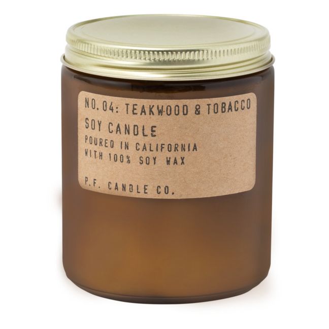 Candela profumata di soja n°4 Legno di teak & tabacco - 200 g