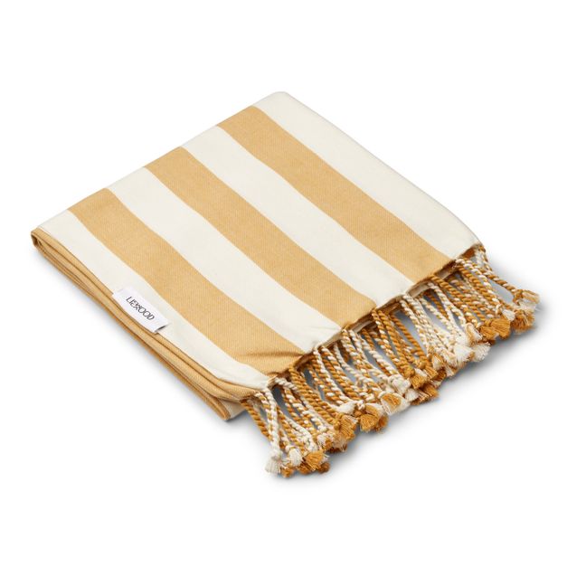 Serviette de plage Mona en coton bio | Caramel