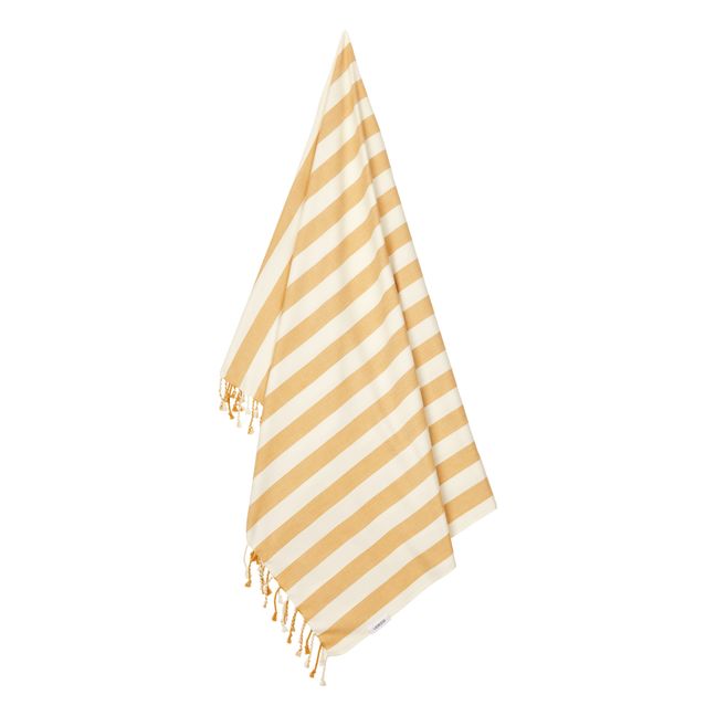Serviette de plage Mona en coton bio | Caramel
