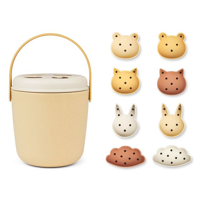 Jorn Beach Bucket with shapes | Gelb