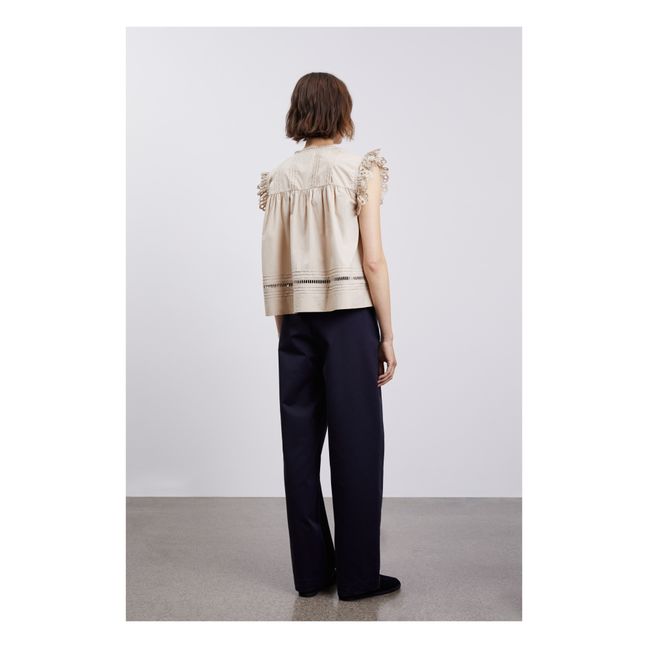 Top Asha in popeline di cotone organico | Sabbia