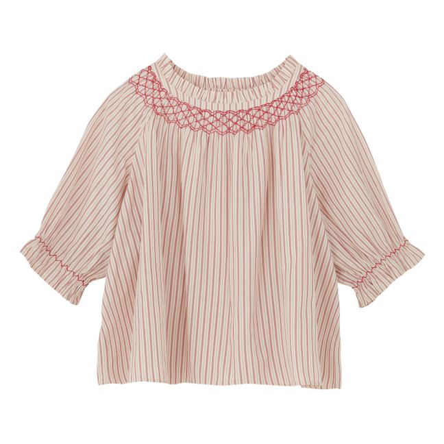 Organic Cotton Fairy Striped Blouse | Red