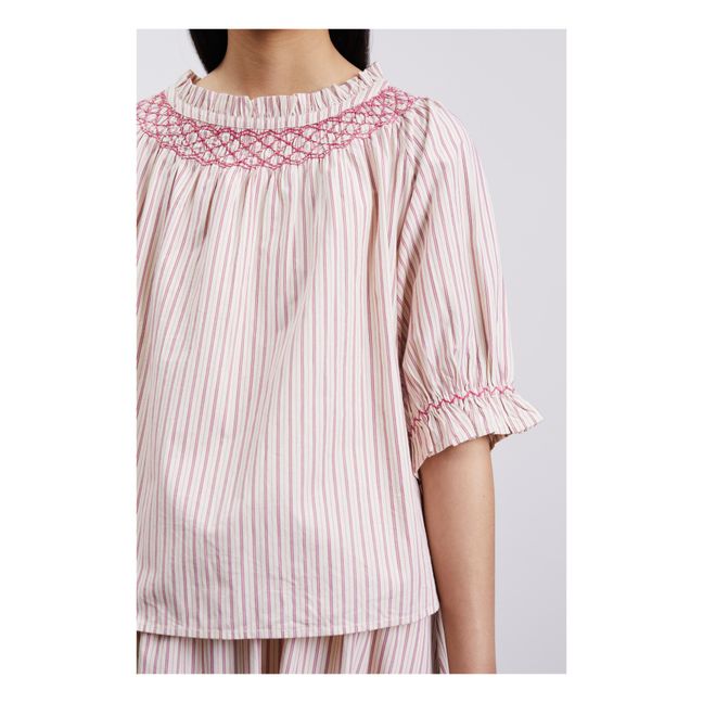 Organic Cotton Fairy Striped Blouse | Red