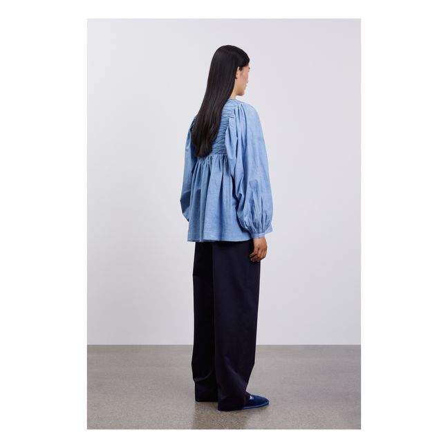 Blouse Nadja Coton Bio | Azul índigo