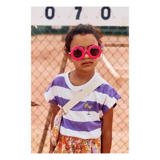 T-shirt Cropped Coton Bio Damase | Purple