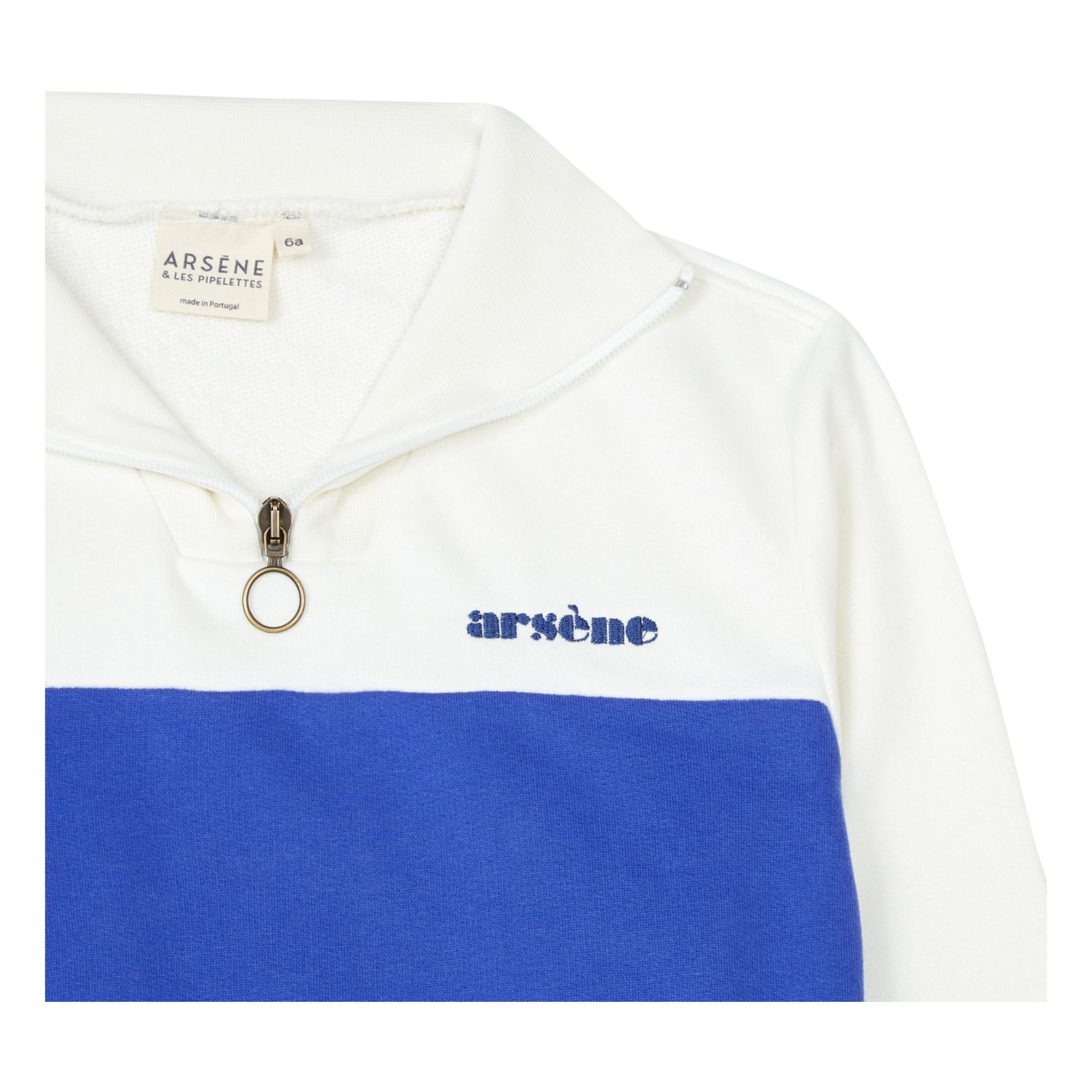 Les Sweatshirt Arsène - Cotton Organic - Pipelettes Smallable blue et Djiby Electric |