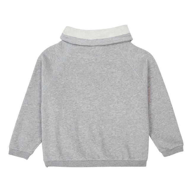 Sweatshirt mit Stehkragen aus Bio-Baumwolle Djoubi | Grau Meliert