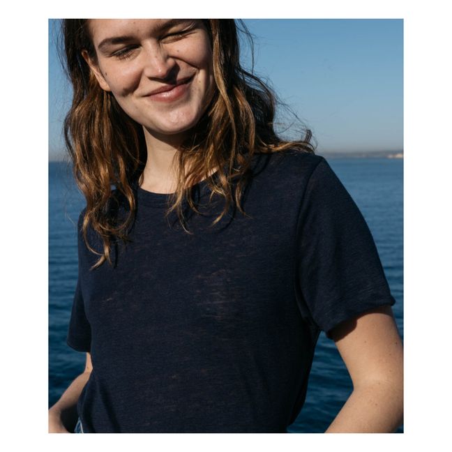 Camiseta de lino - Colección Mujer | Azul Marino