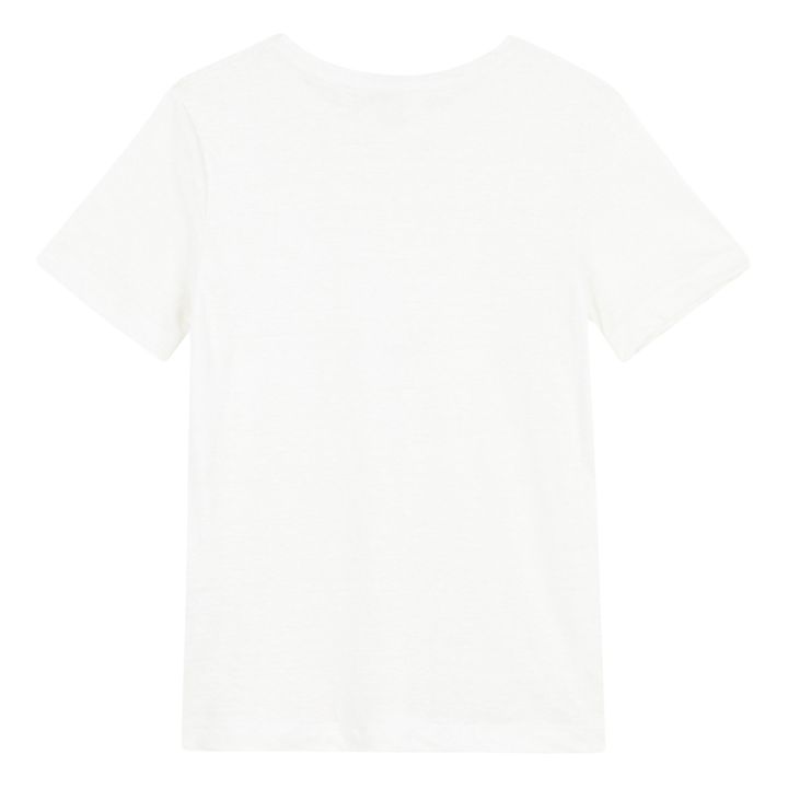 Camiseta de lino - Colección Mujer | Blanco- Imagen del producto n°4