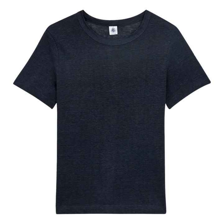 Camiseta de lino - Colección Mujer | Azul Marino- Imagen del producto n°0