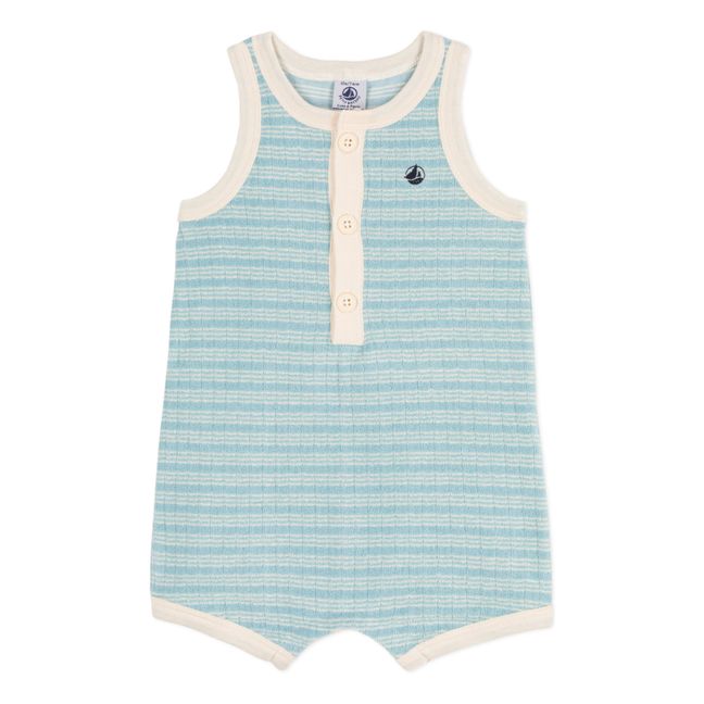 Organic Cotton Terry Cloth Short Jumpsuit | Azul Cielo