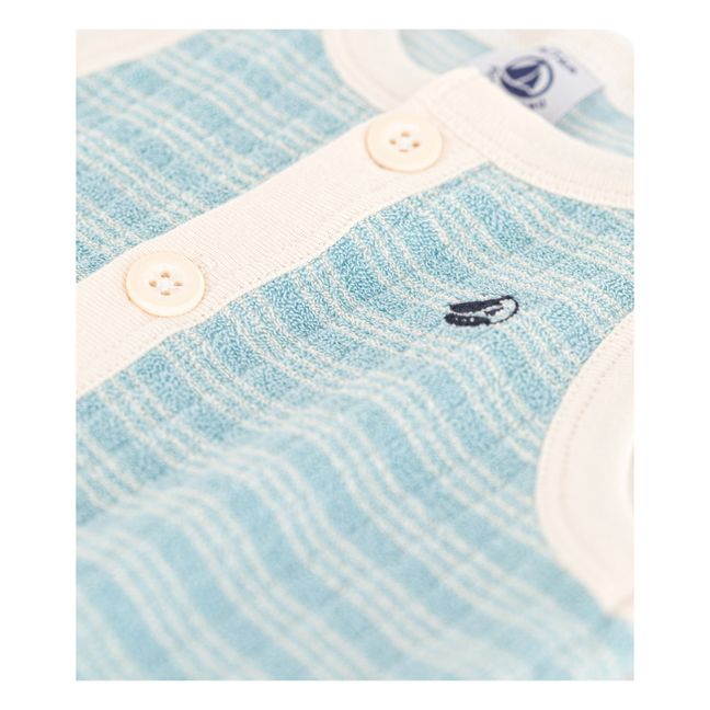 Organic Cotton Terry Cloth Short Jumpsuit | Azul Cielo