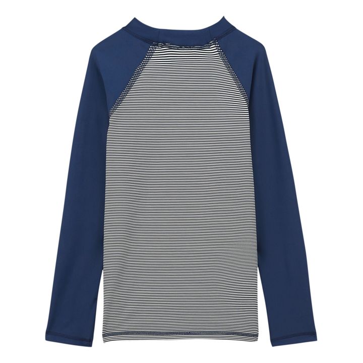 Camiseta a rayas con protección UV hecha de material reciclado | Azul Marino- Imagen del producto n°4